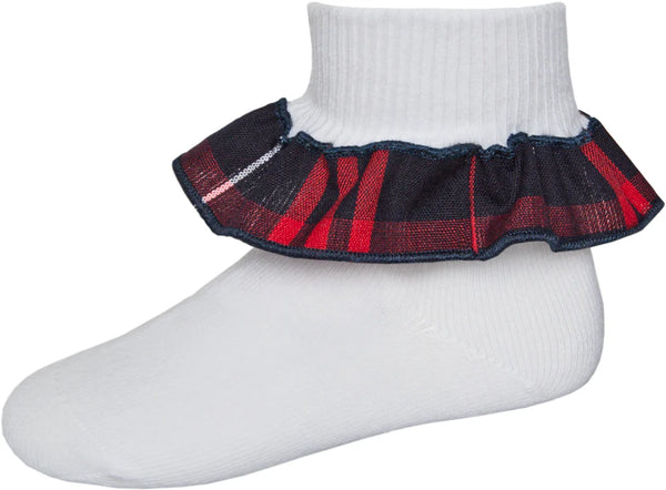 Hamilton Plaid Ruffle Ankle Socks PLD36