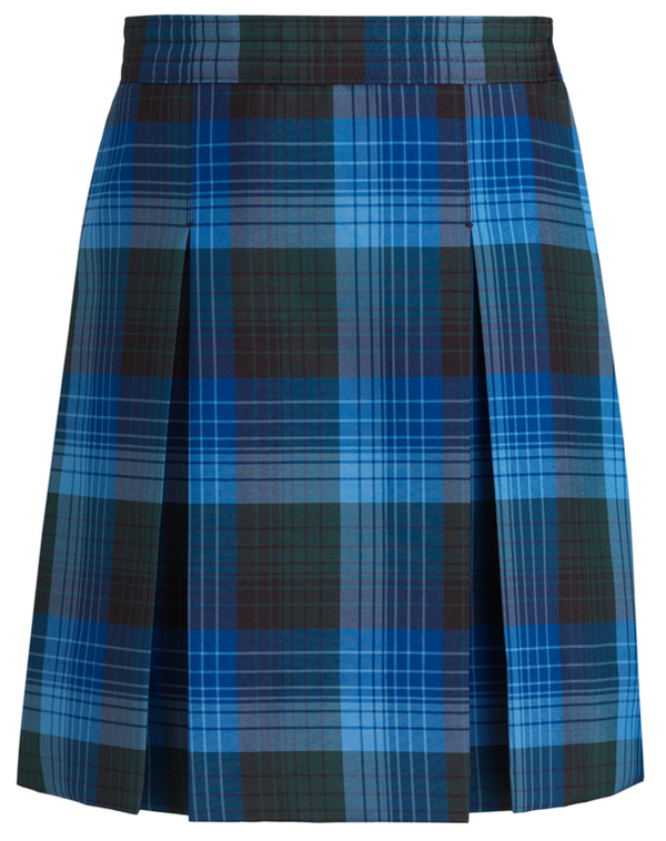 Douglas Plaid Stitched Down Kick Pleat Skirt