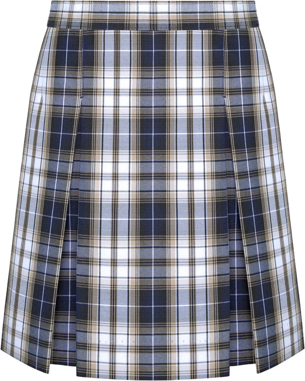 Alexander Plaid Stitched Down Kick Pleat Skirt