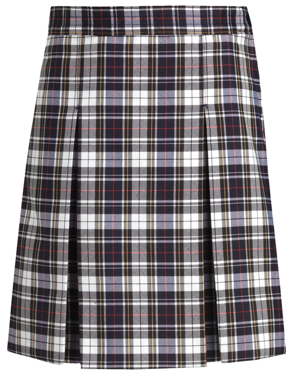 Marymount Plaid Stitched Down Kick Pleat Skirt