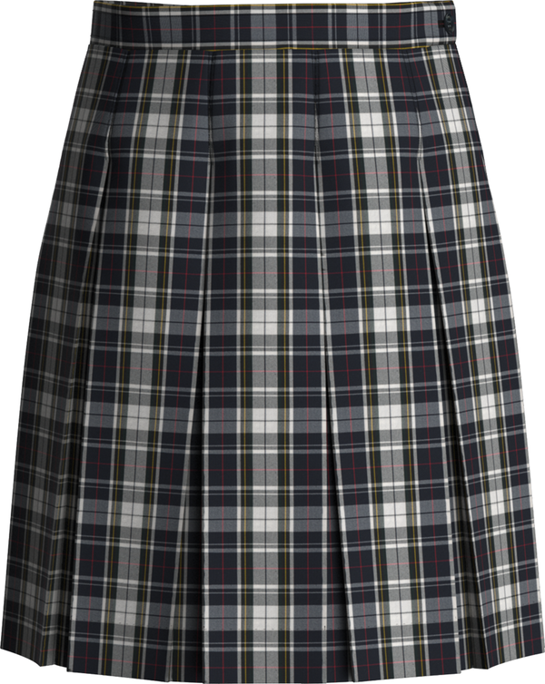 Marymount Plaid Stitched Down Box Pleat Skirt