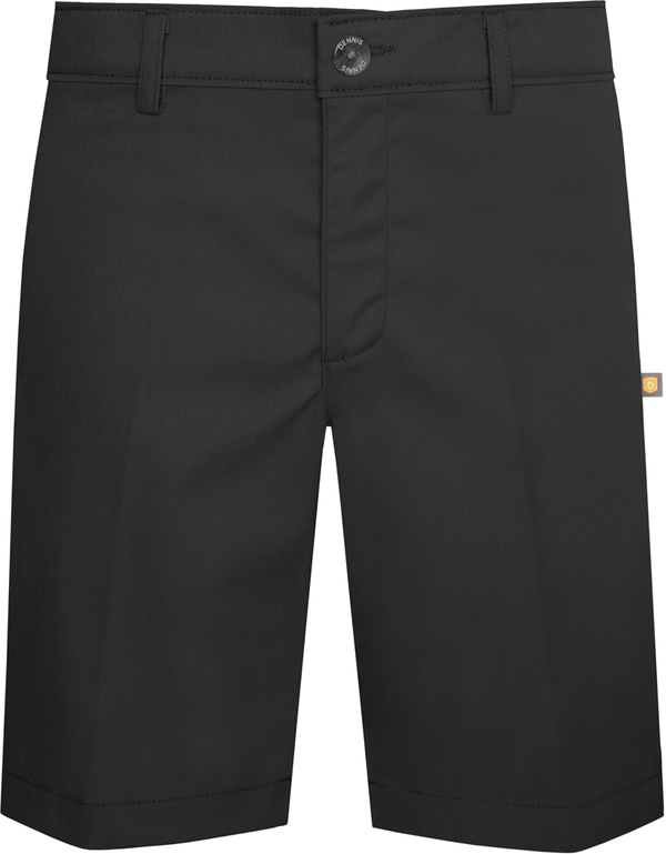 Flat Front Stretch Twill Shorts - Black
