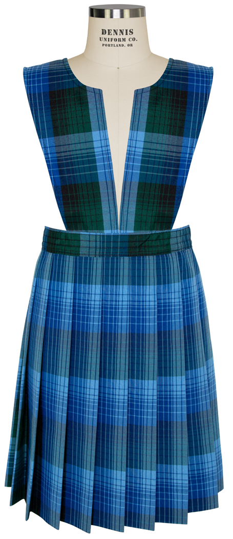 Douglas Plaid Split Front Knife Pleat Jumper - PLD46