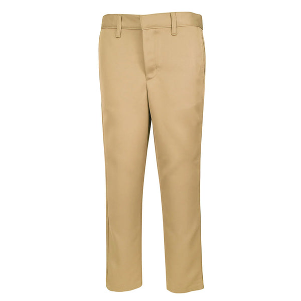 Boys Khaki Performance Flat Front Pant