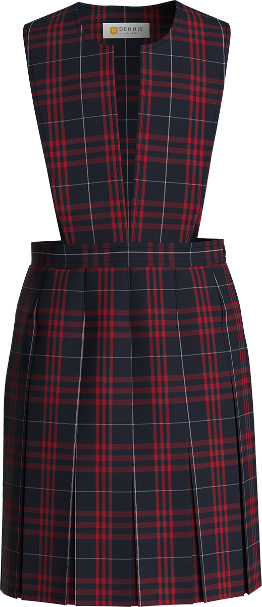Hamilton Plaid Bib Front Stitched Down Box Pleat Jumper