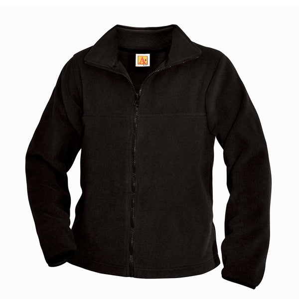 Unisex Black Polar Fleece Full Zip Jacket