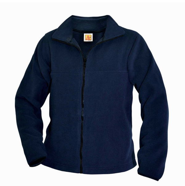 Unisex Navy Polar Fleece Full Zip Jacket