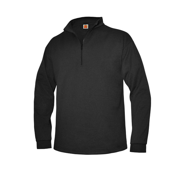 Black Unisex Quarter Zip Fleece Pullover