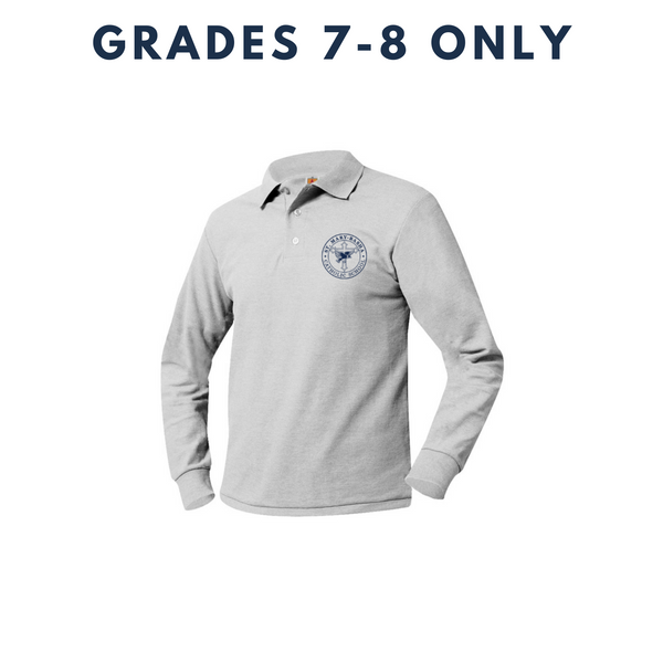 St. Mary Basha Unisex Pique Long Sleeve Polo