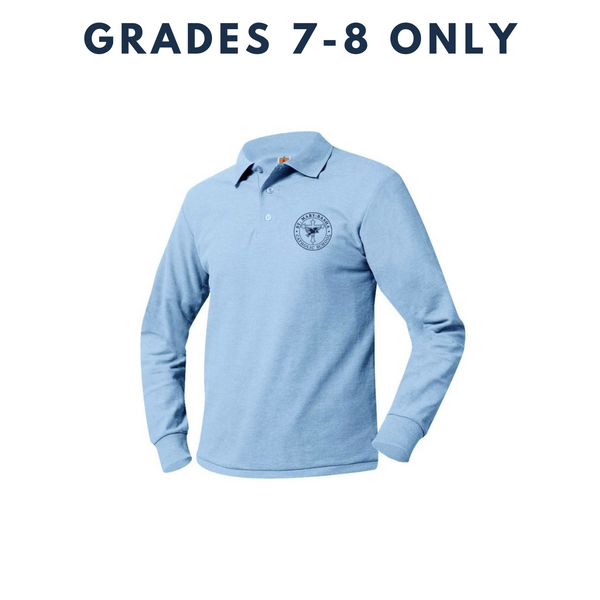 St. Mary Basha Unisex Pique Long Sleeve Polo