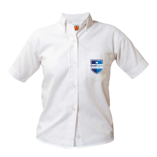 Roosevelt Prep Female Oxford Short Sleeve Blouse - Patch on the pocket