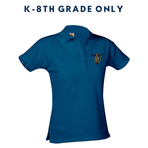 Queen of Peace K-8 Female Short Sleeve Pique Polo