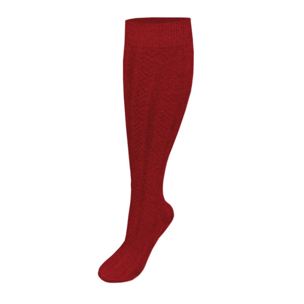 3-Pack Girls Red Premium Cable Knee-Hi Socks