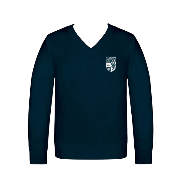 St. Thomas Aquinas Long Sleeve V-Neck Pullover Sweater