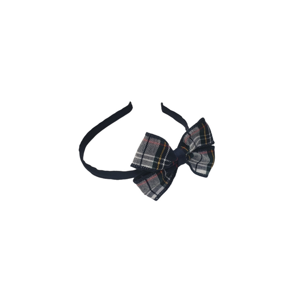 PLD8B Small Headband w/Plaid Bow