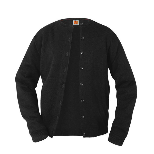 Black Long Sleeve Crewneck Cardigan