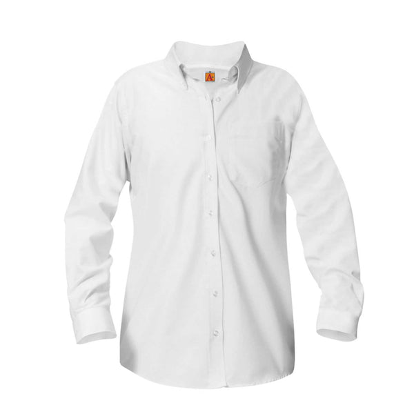 Female White Oxford Long Sleeve Blouse