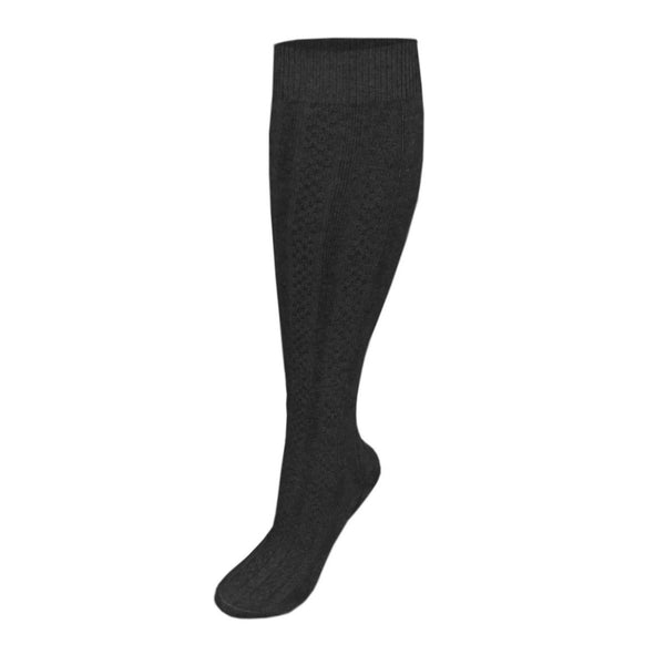 3-Pack Girls Black Premium Cable Knee-Hi Socks