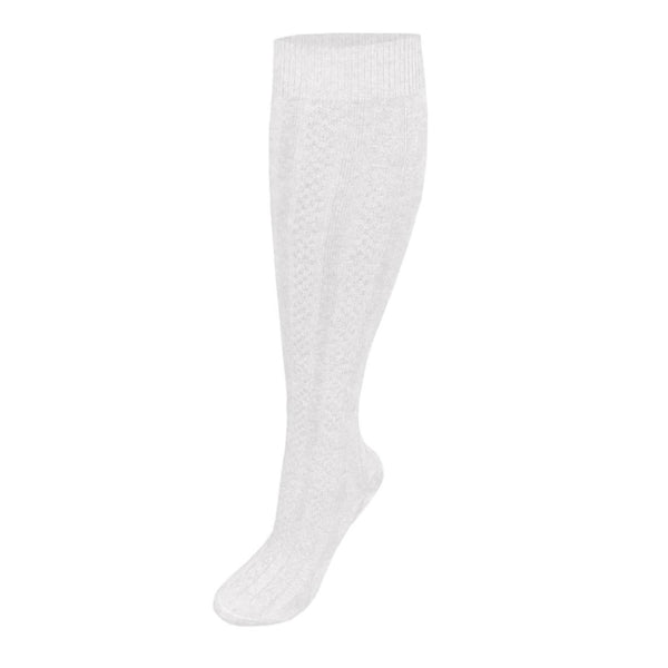 3-Pack Girls White Premium Cable Knee-Hi Socks