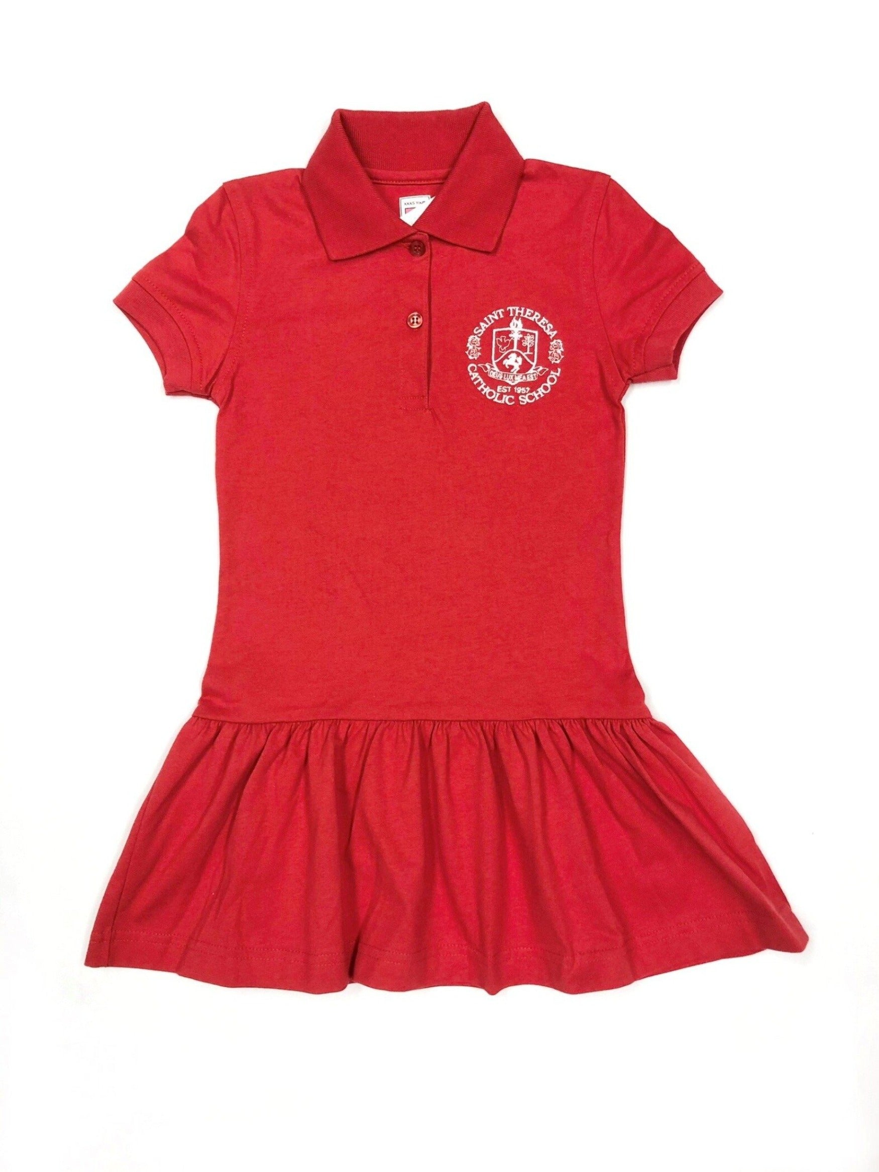 Red Girls Jersey Dress YXS / Red