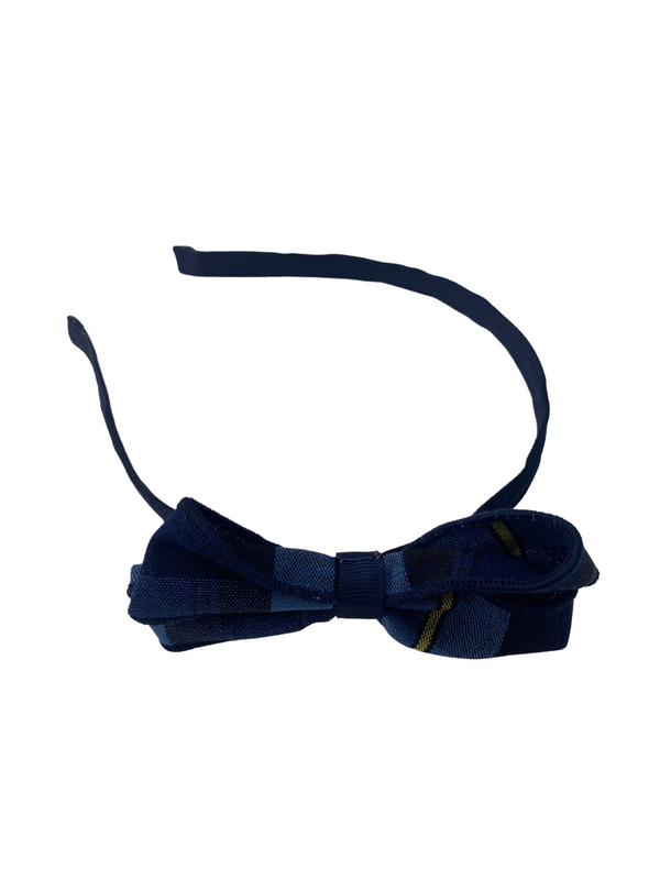 Plaid 41 Small Headband w/Plaid Bow