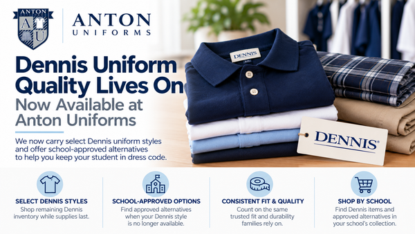 Dennis Uniform Quality Lives On: select original Dennis school uniforms and approved alternatives at Anton Uniforms