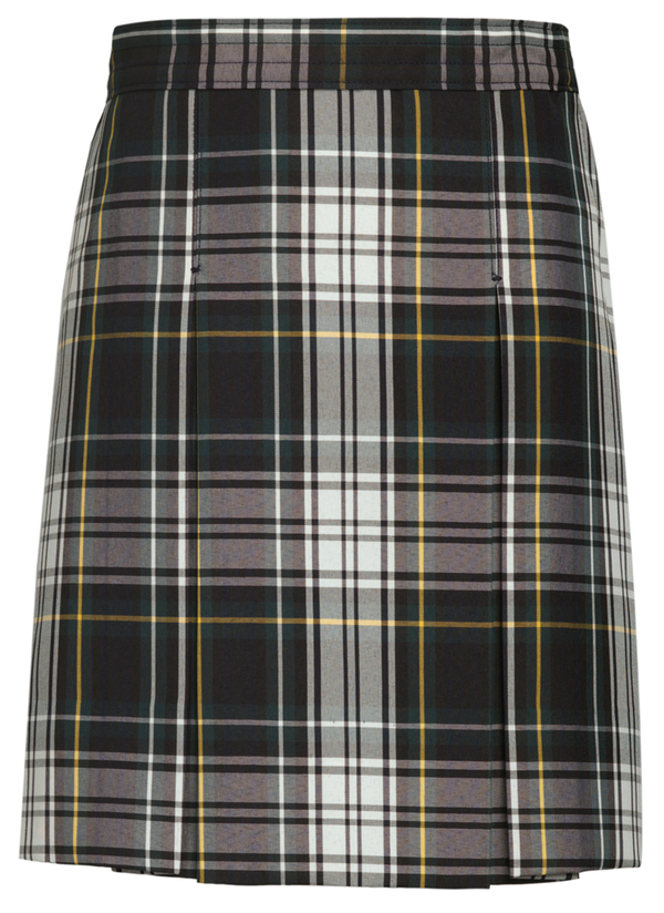 Carden Plaid Stitched Down Kick Pleat Skirt