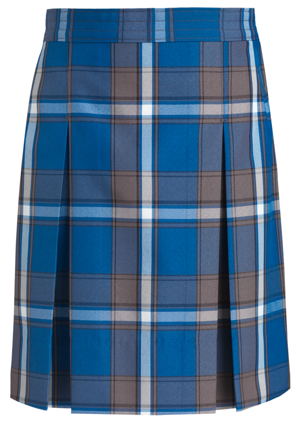 Grant Plaid Stitched Down Kick Pleat Skirt