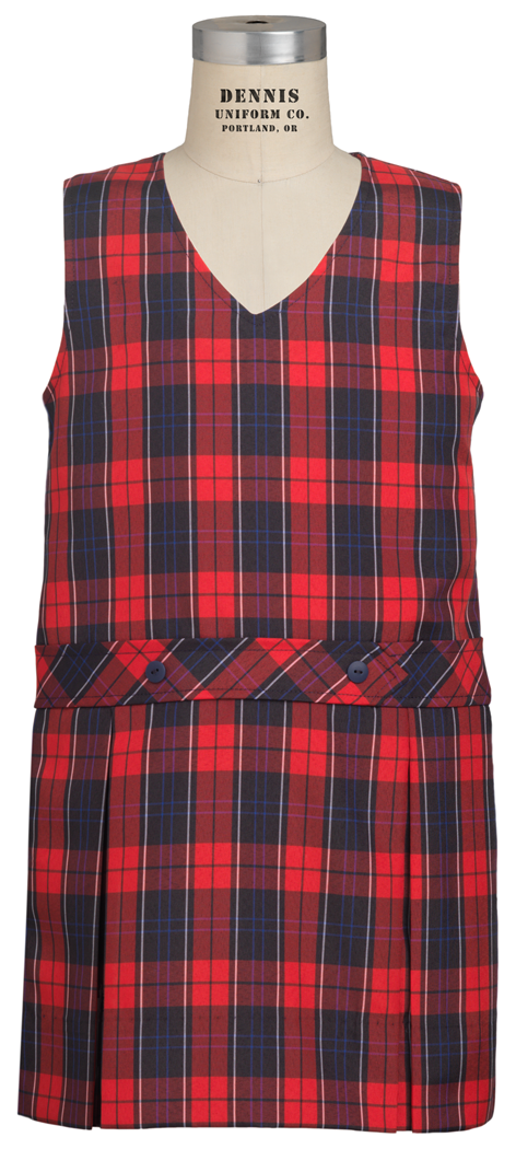Woodland Plaid V-Neck Drop Waist Shift