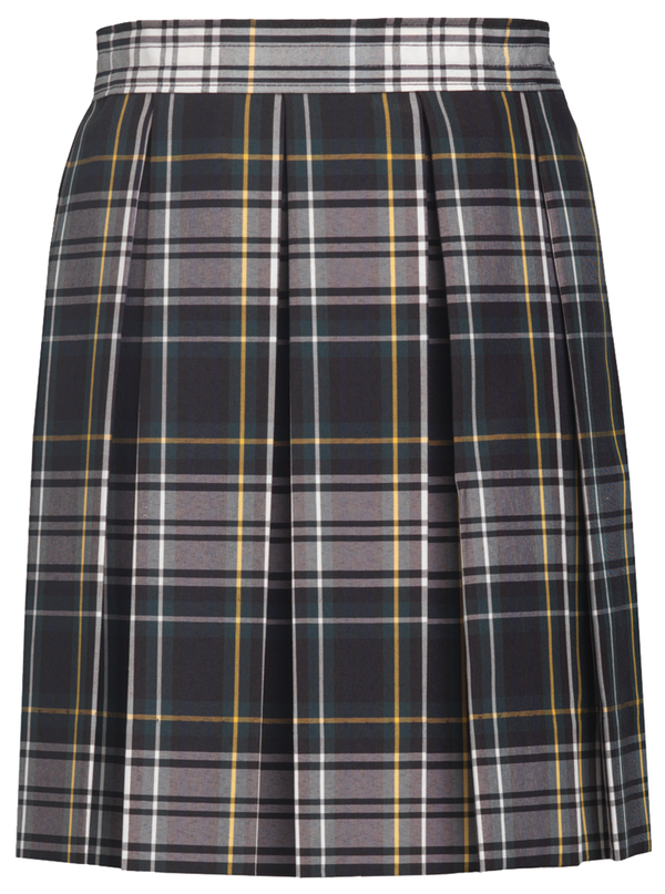 Carden Plaid Hipstitch Box Pleat Skirt