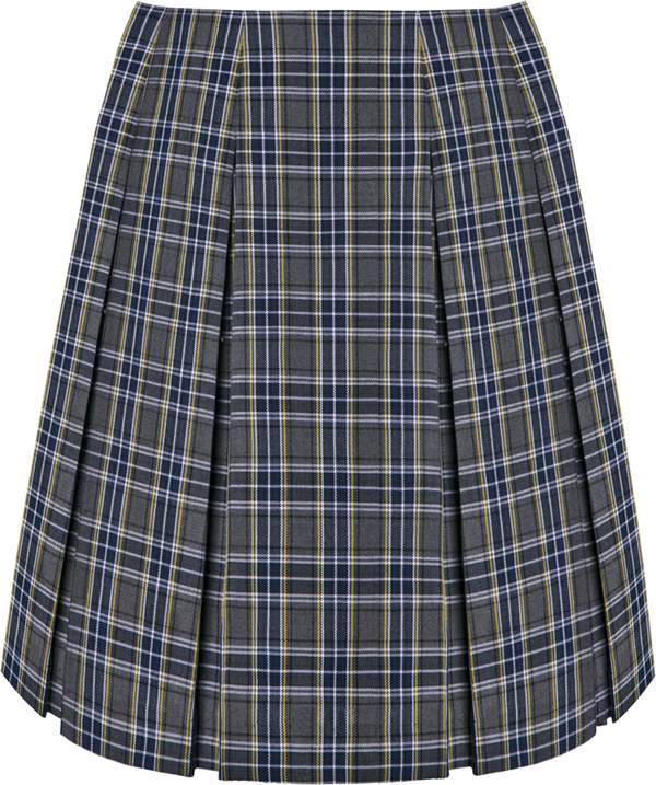 LL Plaid High Waist Box Pleat Skirt