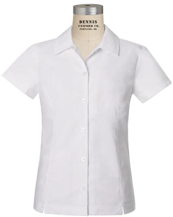 Father Yermo Short Sleeve Convertible Collar Taylor Blouse