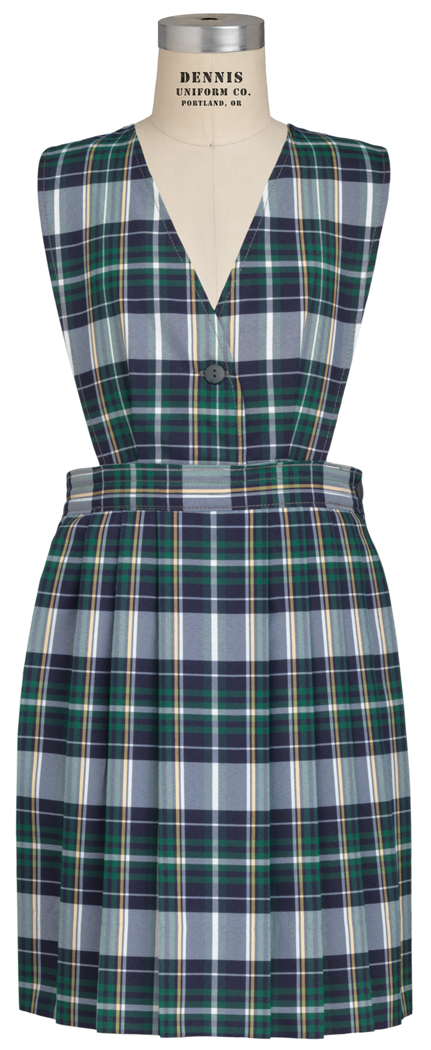 Christopher Plaid Single Button Knife Pleat Jumper