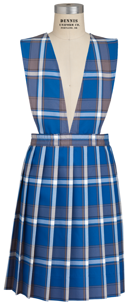 Grant Plaid Split Front Knife Pleat Jumper