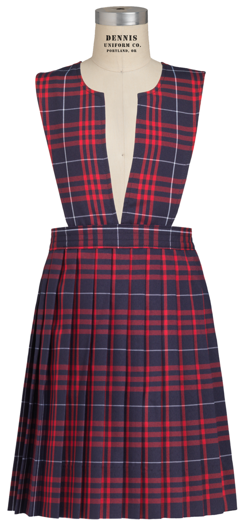 Hamilton Plaid Split Front Knife Pleat Extra Long Jumper