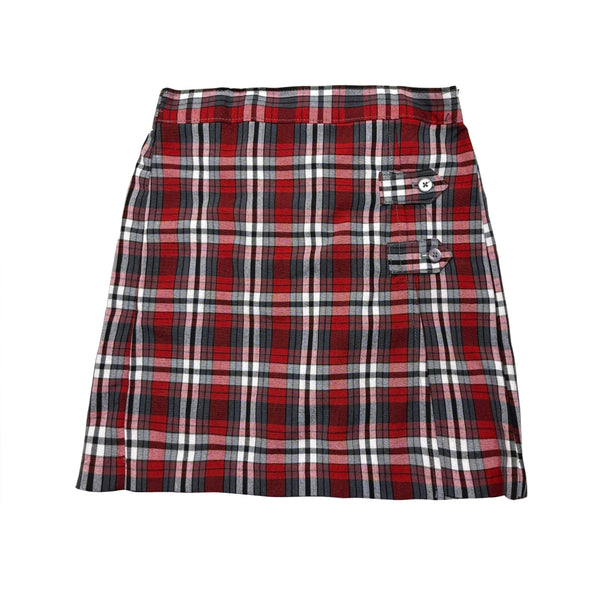PLD69 Two Tab Plaid Skort
