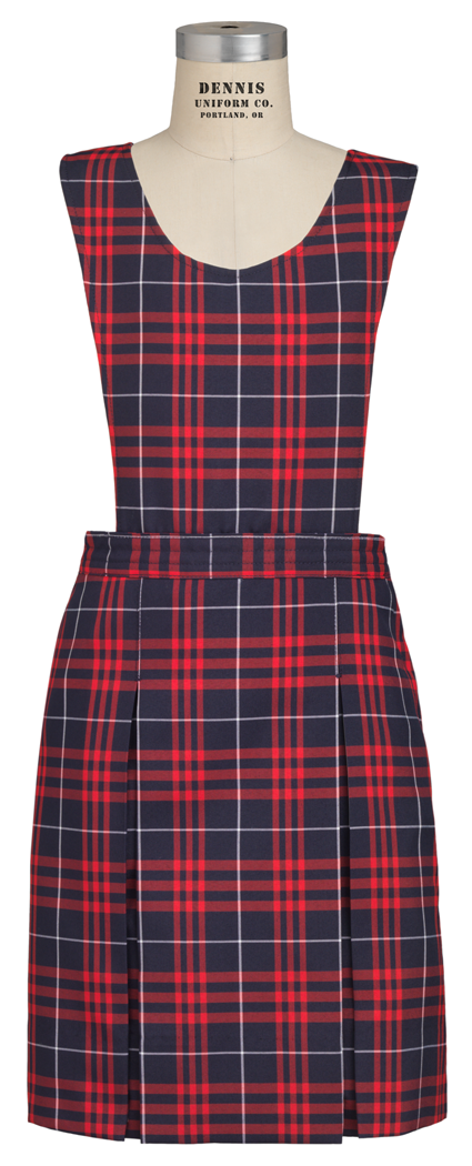 Hamilton Plaid Bib Front Box Pleat Jumper
