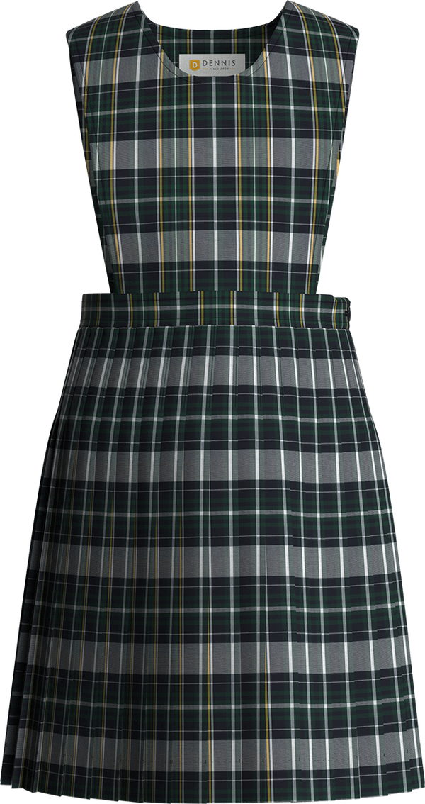 Christopher Plaid Bib Front Stitched Down Knife Pleat Jumper