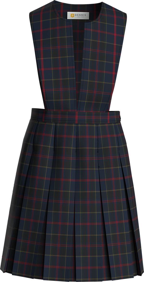 Wilson Plaid Bib Front Stitched Down Box Pleat Jumper