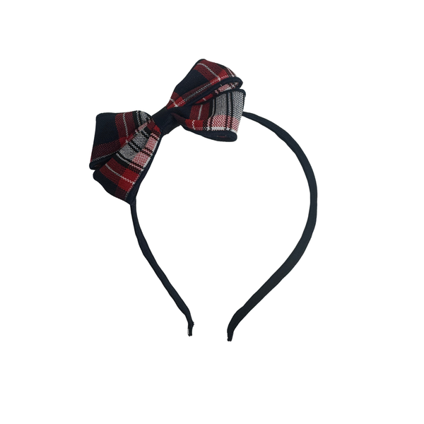 Plaid 72 Headband w/Plaid Bow