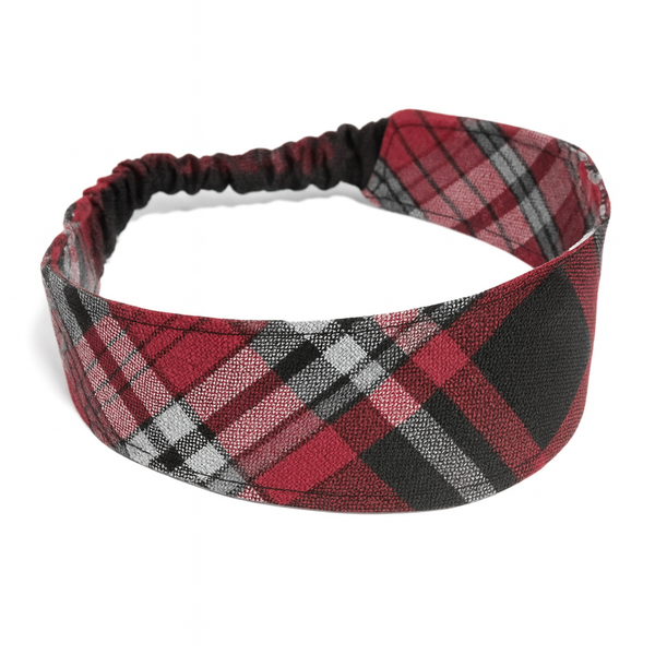 Plaid 69 Fabric Headband w/Elastic in Back