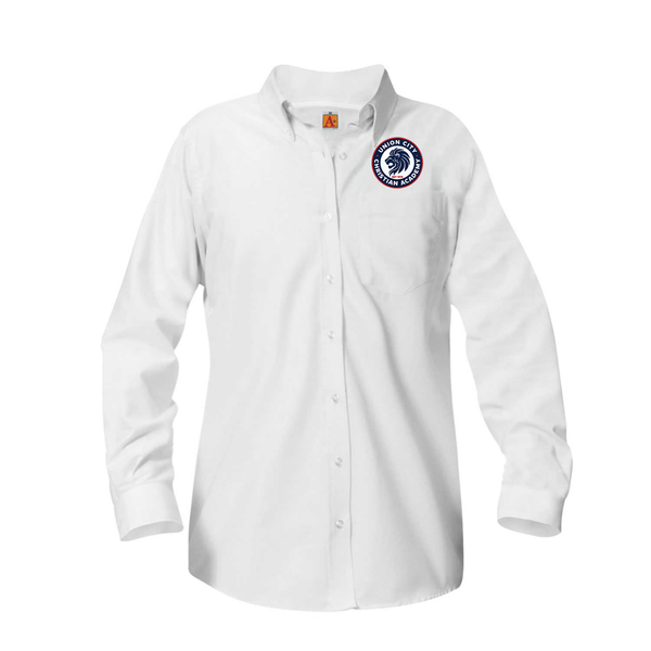Union City Female White Classic Oxford Long Sleeve Blouse