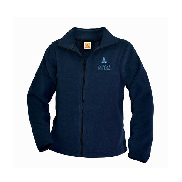 Our Lady of Fatima Unisex Navy Polar Fleece Full Zip Jacket