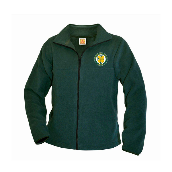 St. Michael Unisex Green Polar Fleece Full Zip Jacket