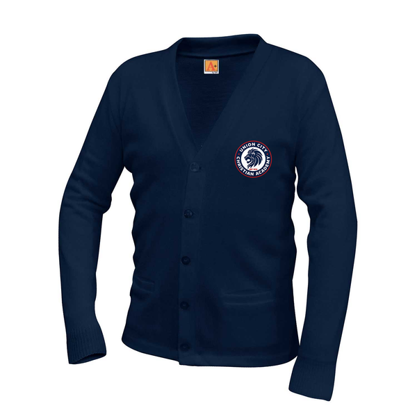 Union City Navy Unisex V Neck Cardigan