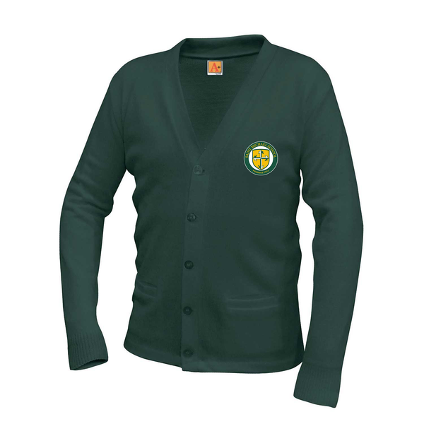 St. Michael Green Unisex V Neck Cardigan