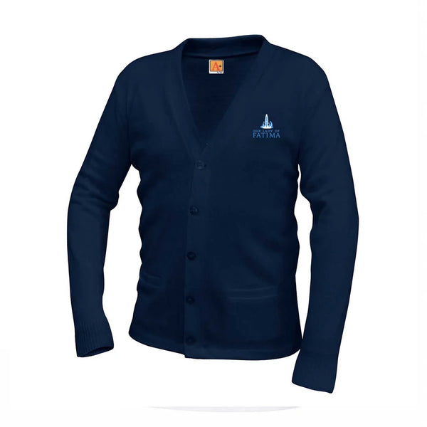 Our Lady Of Fatima Navy Unisex V Neck Cardigan