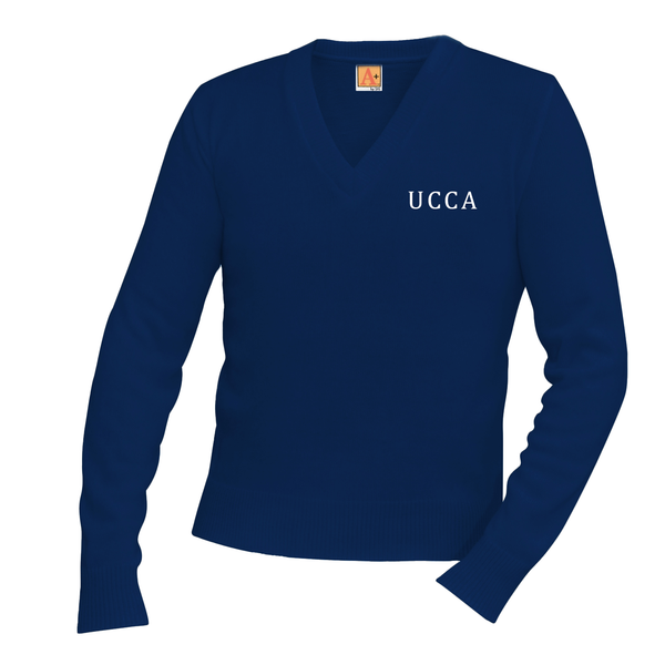 Union City Unisex Navy V Neck Pullover Sweater
