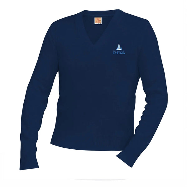 Our Lady Of Fatima Navy Unisex V Neck Pullover Sweater