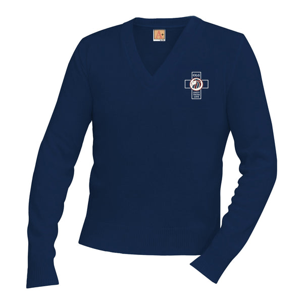 Our Lady Of Grace Navy Unisex V Neck Pullover Sweater